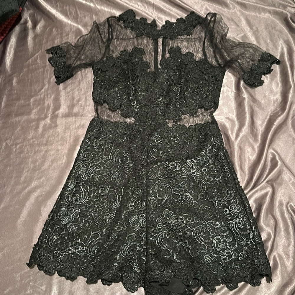 Black topshop lace jumpsuit